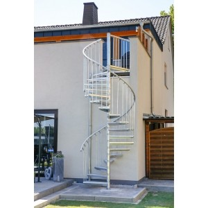 Stalowe schody spiralne, zewnętrzne SCARVO M / fi 160 cm